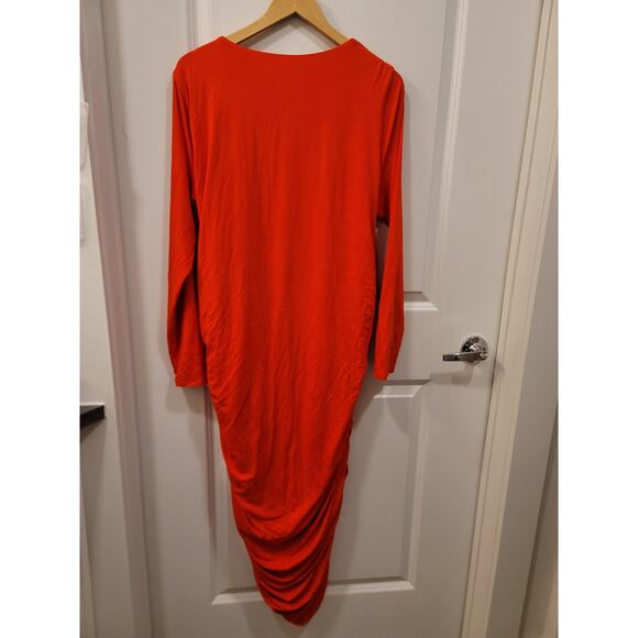 11 Honoree Cherry Red Ruched Bodycon Dress - Picture 3 of 7